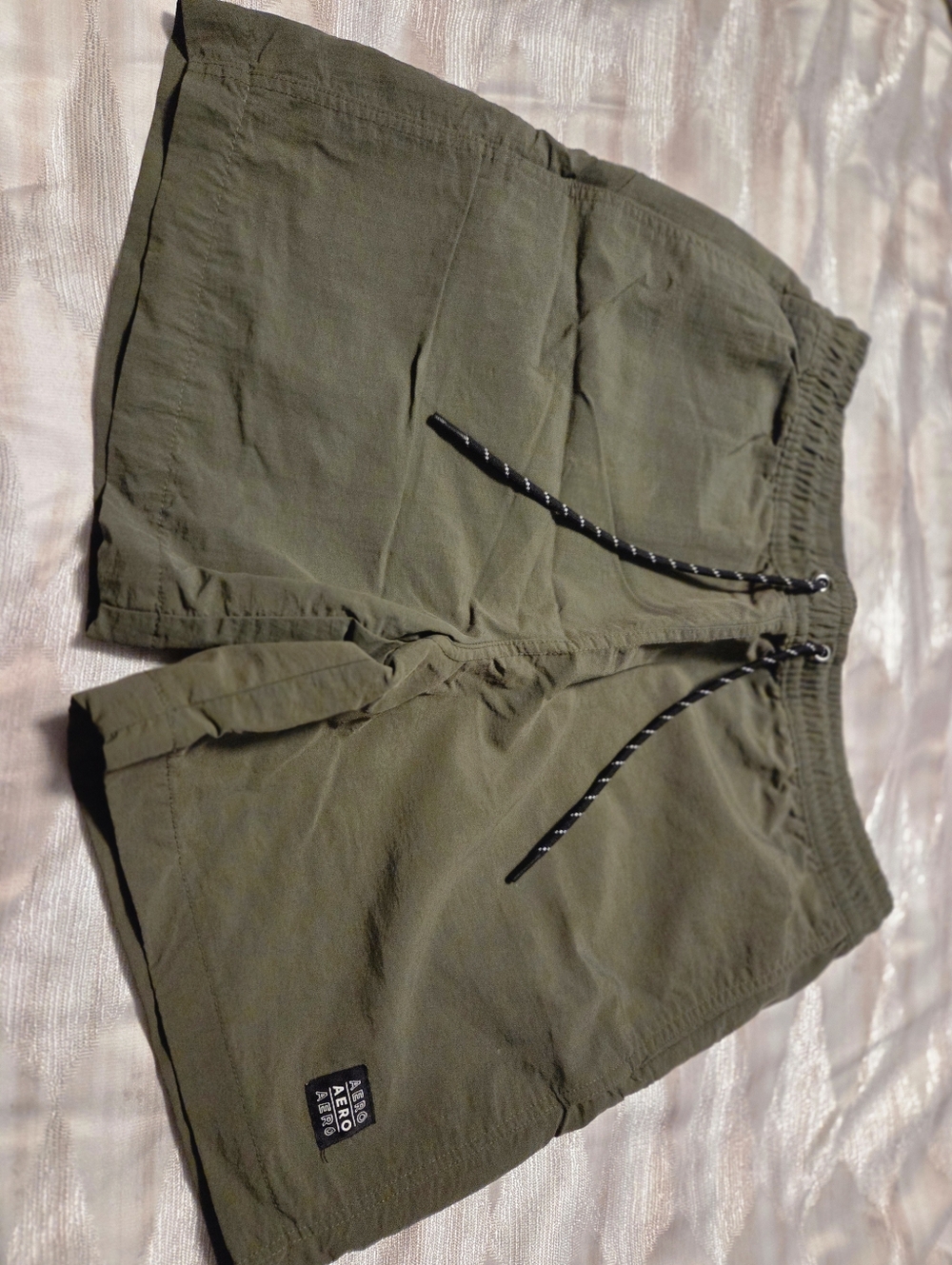 Aeropostale Olive Green Drawstring Athletic Shorts
